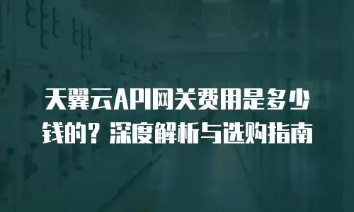 天翼云API网关费用是多少钱的？深度解析与选购指南