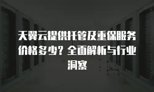 天翼云提供托管及重保服务价格多少？全面解析与行业洞察