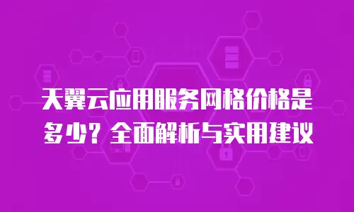 天翼云应用服务网格价格是多少？全面解析与实用建议