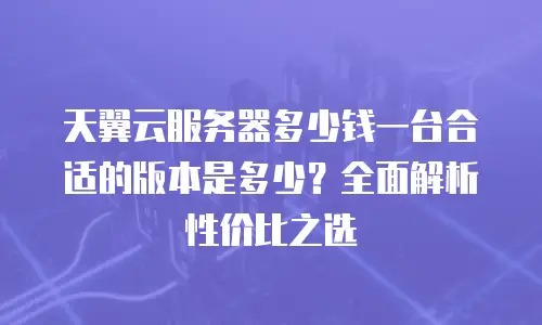 天翼云服务器多少钱一台合适的版本是多少？全面解析性价比之选