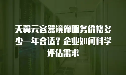 天翼云容器镜像服务价格多少一年合适？企业如何科学评估需求