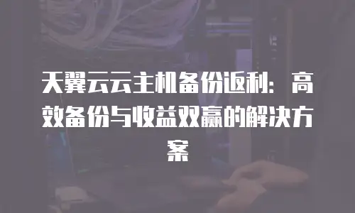 天翼云云主机备份返利：高效备份与收益双赢的解决方案