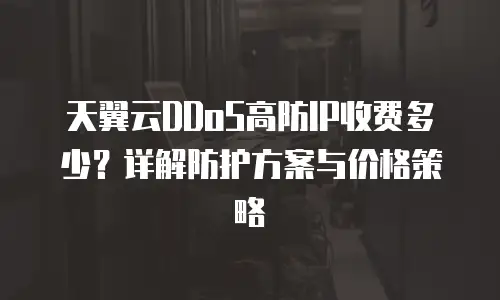 天翼云DDoS高防IP收费多少？详解防护方案与价格策略