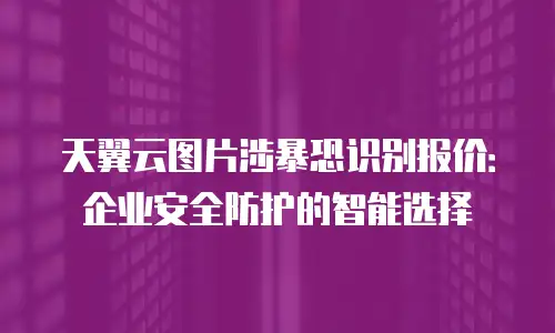 天翼云图片涉暴恐识别报价：企业安全防护的智能选择