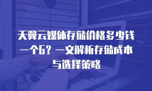 天翼云媒体存储价格多少钱一个G？一文解析存储成本与选择策略