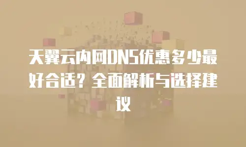 天翼云内网DNS优惠多少最好合适？全面解析与选择建议