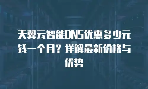 天翼云智能DNS优惠多少元钱一个月？详解最新价格与优势