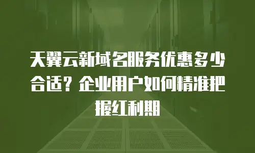 天翼云新域名服务优惠多少合适？企业用户如何精准把握红利期