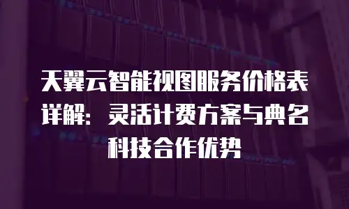 天翼云智能视图服务价格表详解：灵活计费方案与典名科技合作优势