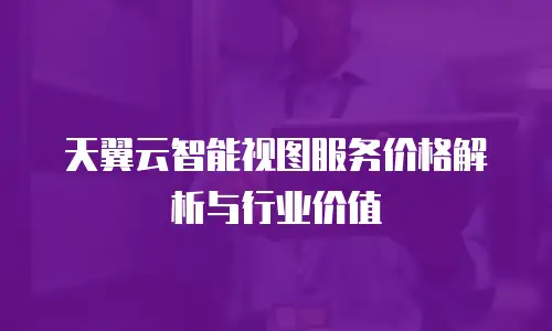 天翼云智能视图服务价格解析与行业价值