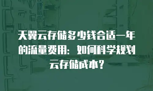 天翼云存储多少钱合适一年的流量费用：如何科学规划云存储成本？