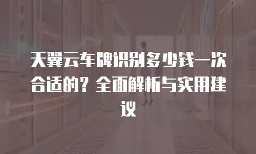 天翼云车牌识别多少钱一次合适的？全面解析与实用建议