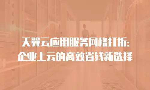 天翼云应用服务网格打折：企业上云的高效省钱新选择