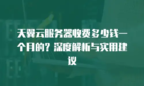 天翼云服务器收费多少钱一个月的？深度解析与实用建议