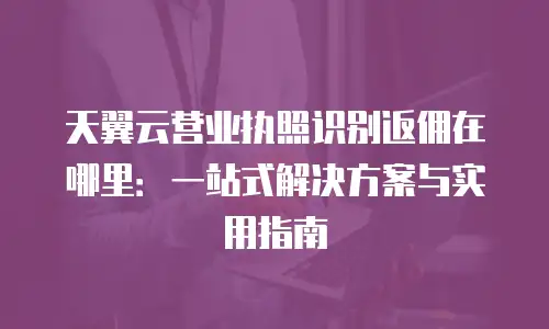 天翼云营业执照识别返佣在哪里：一站式解决方案与实用指南