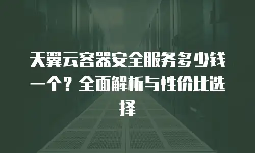 天翼云容器安全服务多少钱一个？全面解析与性价比选择