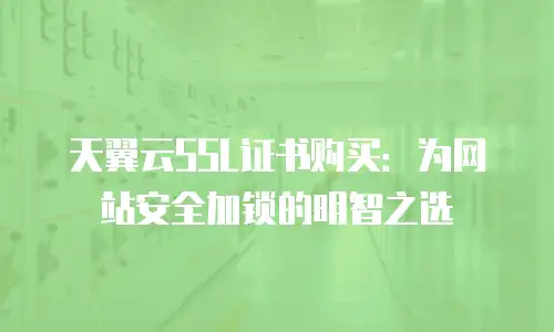 天翼云SSL证书购买：为网站安全加锁的明智之选