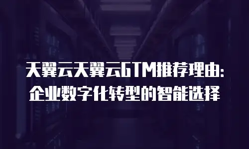 天翼云天翼云GTM推荐理由：企业数字化转型的智能选择