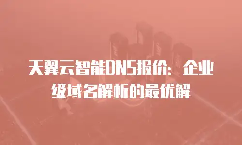 天翼云智能DNS报价：企业级域名解析的最优解