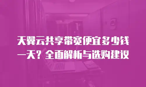 天翼云共享带宽便宜多少钱一天？全面解析与选购建议