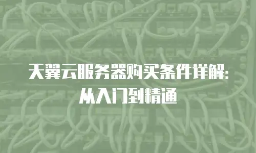 天翼云服务器购买条件详解：从入门到精通