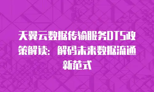 天翼云数据传输服务DTS政策解读：解码未来数据流通新范式