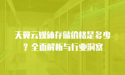 天翼云媒体存储价格是多少？全面解析与行业洞察