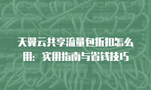 天翼云共享流量包折扣怎么用：实用指南与省钱技巧