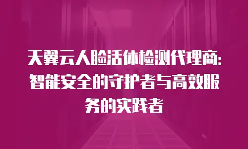 天翼云人脸活体检测代理商：智能安全的守护者与高效服务的实践者