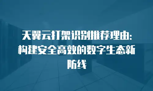 天翼云打架识别推荐理由：构建安全高效的数字生态新防线
