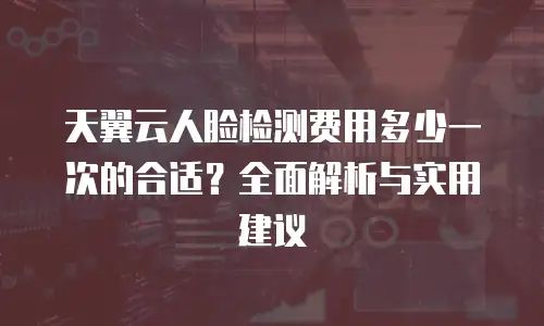 天翼云人脸检测费用多少一次的合适？全面解析与实用建议