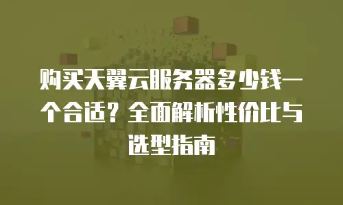 购买天翼云服务器多少钱一个合适？全面解析性价比与选型指南