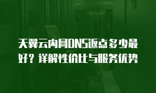 天翼云内网DNS返点多少最好？详解性价比与服务优势