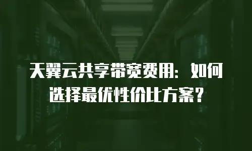 天翼云共享带宽费用：如何选择最优性价比方案？