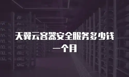 天翼云容器安全服务多少钱一个月