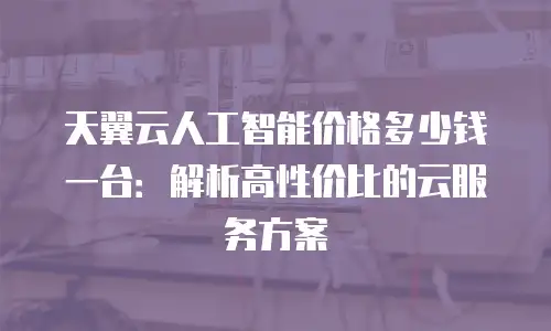 天翼云人工智能价格多少钱一台：解析高性价比的云服务方案