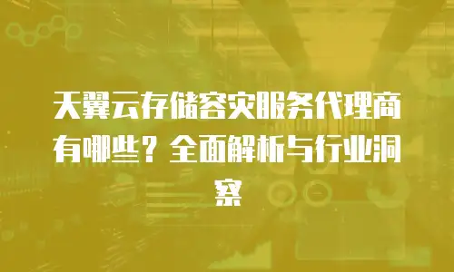 天翼云存储容灾服务代理商有哪些？全面解析与行业洞察