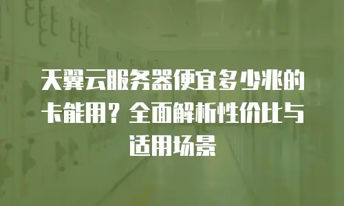 天翼云服务器便宜多少兆的卡能用？全面解析性价比与适用场景