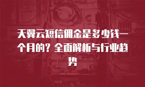 天翼云短信佣金是多少钱一个月的？全面解析与行业趋势