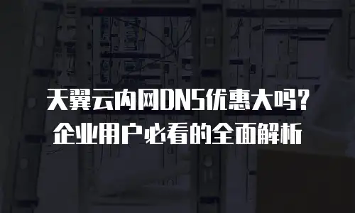 天翼云内网DNS优惠大吗？企业用户必看的全面解析