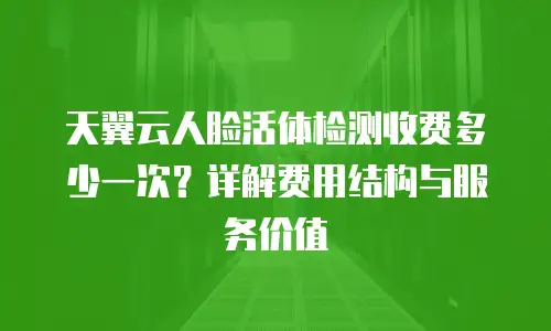 天翼云人脸活体检测收费多少一次？详解费用结构与服务价值