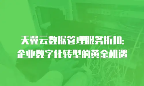 天翼云数据管理服务折扣：企业数字化转型的黄金机遇