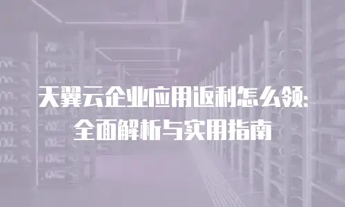 天翼云企业应用返利怎么领：全面解析与实用指南