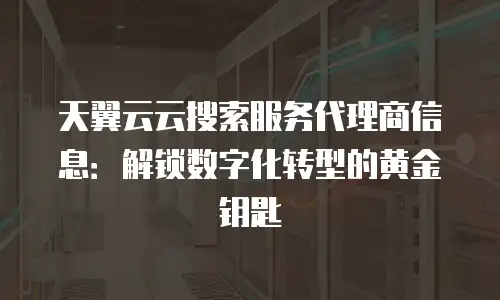 天翼云云搜索服务代理商信息：解锁数字化转型的黄金钥匙