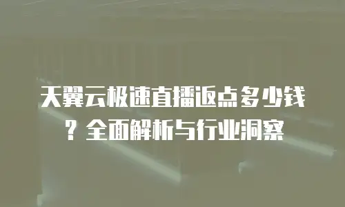 天翼云极速直播返点多少钱？全面解析与行业洞察