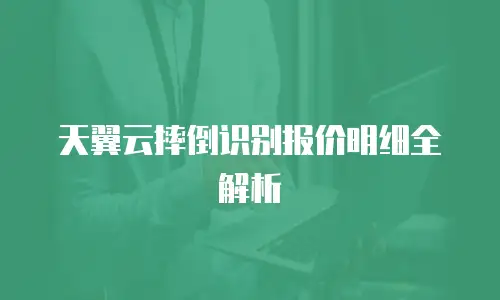 天翼云摔倒识别报价明细全解析