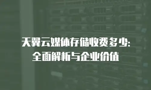 天翼云媒体存储收费多少：全面解析与企业价值