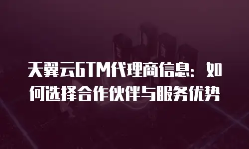 天翼云GTM代理商信息：如何选择合作伙伴与服务优势