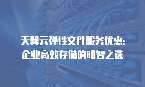 天翼云弹性文件服务优惠：企业高效存储的明智之选