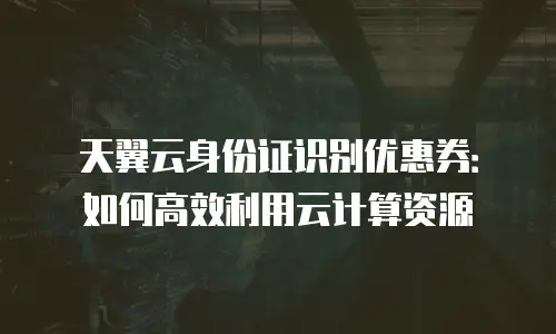 天翼云身份证识别优惠券：如何高效利用云计算资源